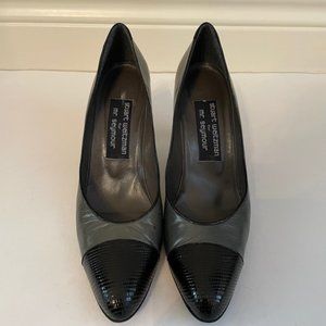 Vintage Stuart Weitzman Gray with Black Snake Heels